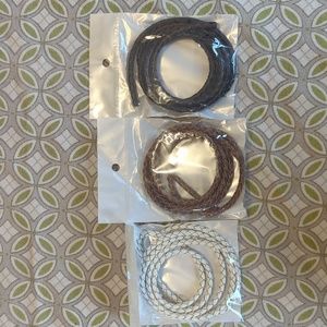 3 packages of 4MM neutrals braided chording 40" each